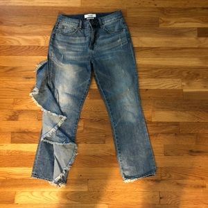 Pistola Denim cropped jeans w ruffle